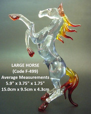 LARGE Blue Glass HORSE