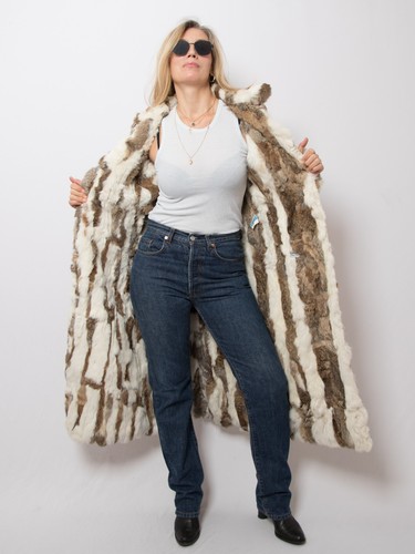 Vintage long suede - and, rabbit
