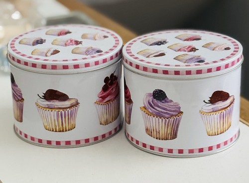 Storage tins very pretty - x,