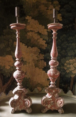 Pair 17th century carved - pair,