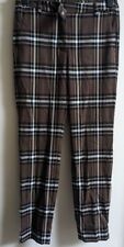 M&S (Marks & Spencer) Checked Tartan Straight Leg Trousers Brown 12 6 8 RP£39.50
