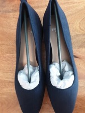 Evans - Navy Faux Suede - Block Heel Shoes - Size 5E (Wide) - BNWT - RRP £30