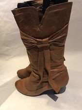 Women's Brown Leather Pull On