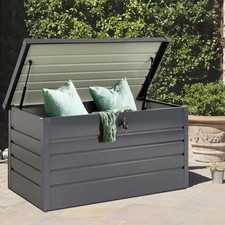 350L Large Metal Steel Storage Chest Container Box Garden Bench Tools Box Trunk