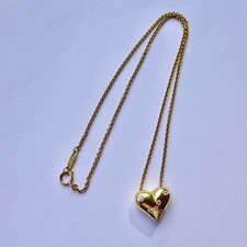 A BEAUTIFUL GENUINE TIFFANY & CO ETOILE IN 18K YELLOW GOLD HEART DIAMOND PENDANT
