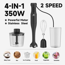 SUPERLEX 4-in-1 Hand Blender Mixer Chopper Food Processor Stainless Steel Blade