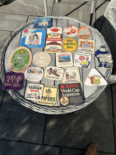 Selection vintage beer mats - selection, of