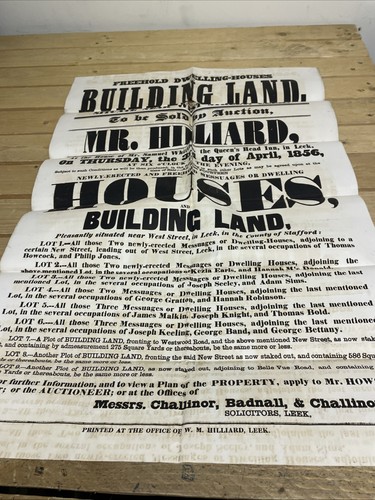Old staffordshire poster leek - old,