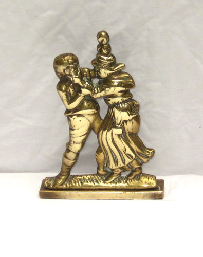 Unusual antique brass doorstop - unusual,