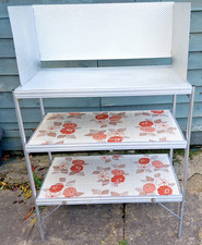 Vintage Retro Camping Kitchen Stand Orange & Brown Aluminium Collapsible Cam-Pac