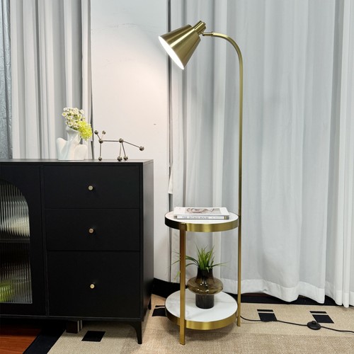 Rustic standing lamp - standing, side