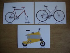 Cycles - 3 x New, Unused Postcards of Iconic Bicycles - Capo, Bridgestone, Skoot