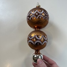 2000 Christopher Radko Midas Treasure 9" Brown Bronze Ball Ornament 00-1386-0