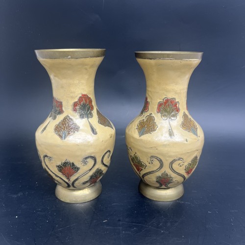 Vtg enamel solid brass - vtg,