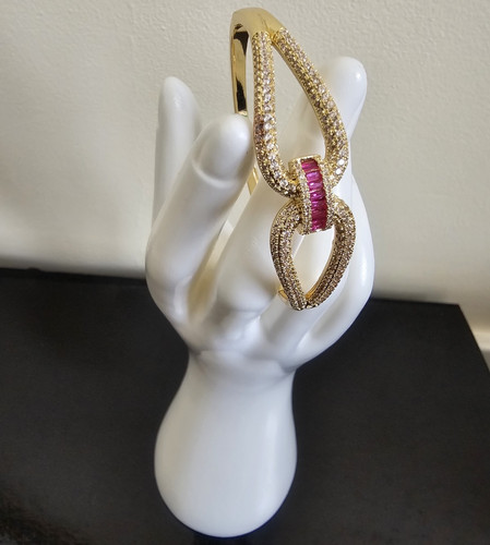 Gold tone pavé rhinestone - gold,