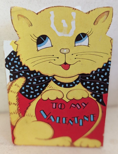 Vintage kitten cat valentine - vintage,