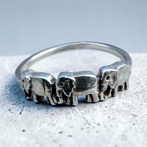 Sterling silver elephant - silver,