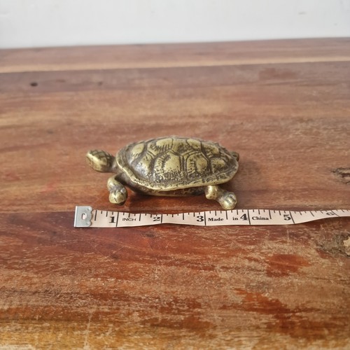 Vintage solid brass turtle - vintage,