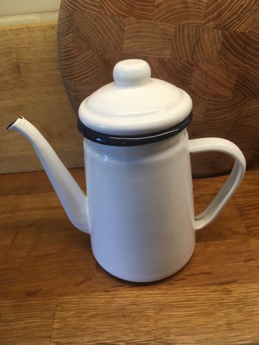 Vintage white enamel coffee - vintage,