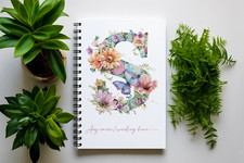 Personalised Floral Initial Notebook | Custom Name Journal | A4 or A5 Hardback