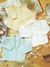 Baby Cardigans Knitting Pattern premature sizes 12-24" DK 306