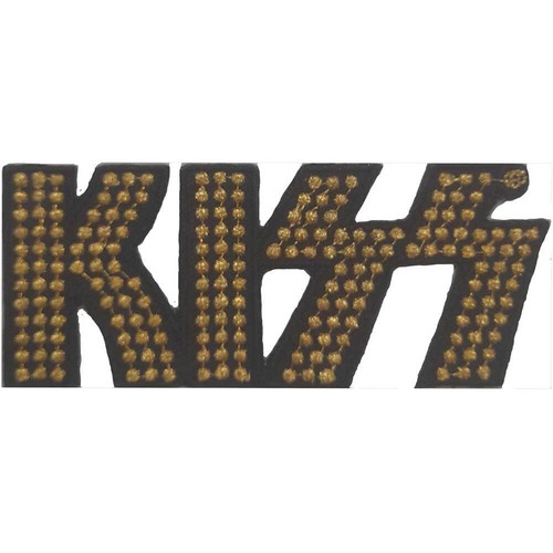 Kiss gold studs cut out - studs, logo