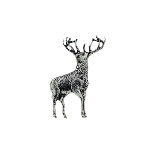 Stag pewter lapel pin - stag,