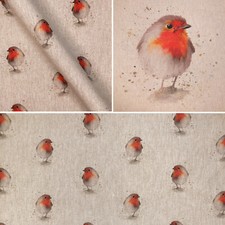 Red Robin Fabric - Linen Look