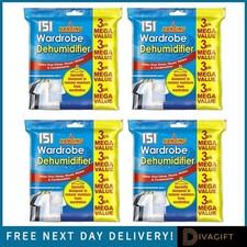 12 x HANGING WARDROBE DEHUMIDIFIER BAGS DAMP MOULD MOISTURE MILDEW CONDENSATION