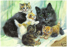 Mabel Gear - Black Cat and Kitten - MEDICI POSTCARDS