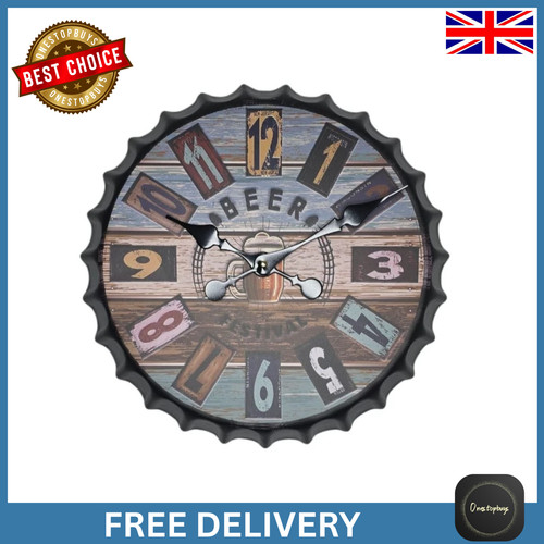 Retro bottle top wall clock - bottle,