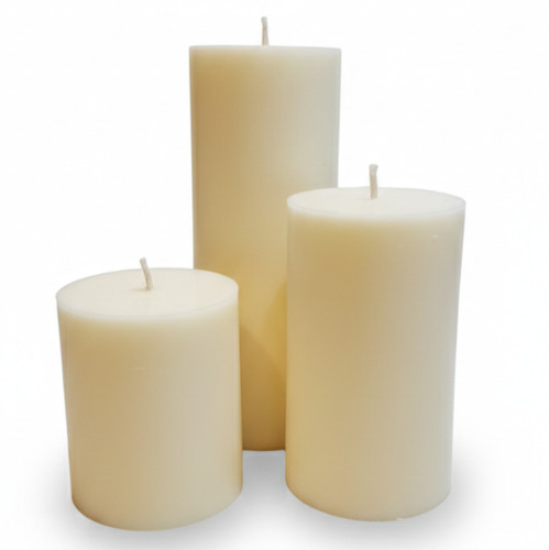 White pillar candles unscented - white,
