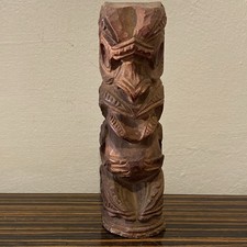 Antique Vintage Tiki Wooden Hand Carved Figure Statue Rare. estate John A burton