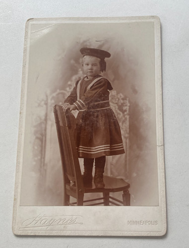 Old cabinet card child on - -,