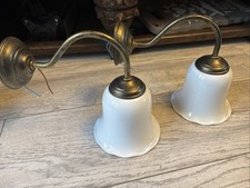 Brass Swan Neck Wall Light Sconces Set of Two Vintage Style