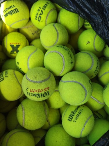 Used tennis balls branded - tennis,