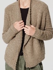 Italian Yarn Boucle Wool Bld Cardigan Sage Sweater XS Stretch Pockets Ann Taylor