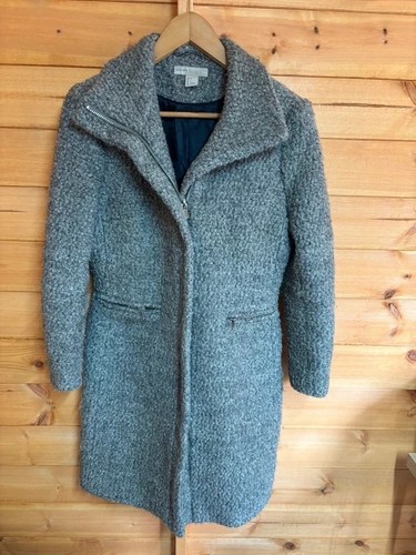 Grey boucle wool blend - grey,