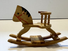 Dolls House Wooden Nursery Rocking Horse 1:12 Scale (10O)