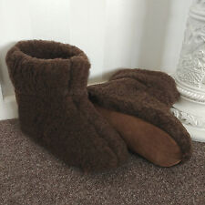 BROWNIE Pure Sheep Wool Boots Slippers Sheepskin Suede Sole Women's Ladies Mens