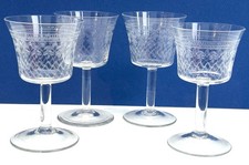 Edwardian Pall Mall Lady Hamilton x4 Liqueur Port Sherry Glasses Etched 10 x 6cm