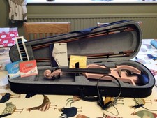 Electric violin pink with