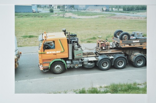 Orange lorry hgv flatbed - orange,