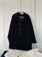 Ann Harvey Canvas Coat, Black, Size 24