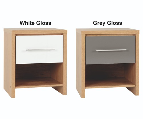 Seville grey gloss oak bedroom - grey,