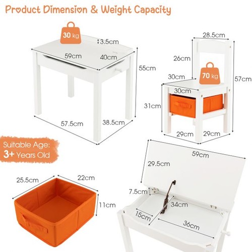 2pcs kids table chair set - table,