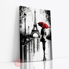 Red Umbrella Girl Paris Eiffel