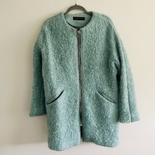 ZARA Mint Boucle Mohair Coat