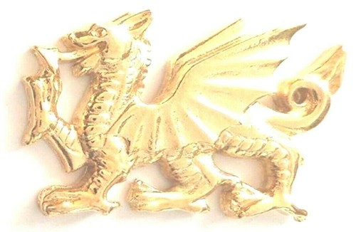 Welsh dragon pewter - badge, pin