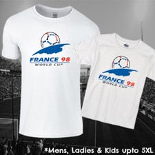World Cup France 98 Football T-shirt Fan Souvenir Mens Ladies Kids